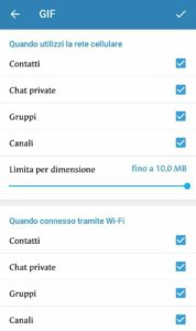 disattivare in Telegram il download automatico - gif