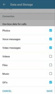 disattivare in Challegram il download automatico