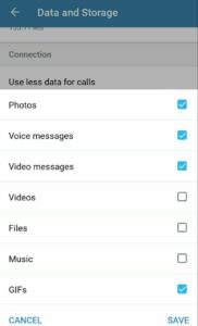 disattivare in Challegram il download automatico