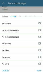 disattivare in Challegram il download automatico