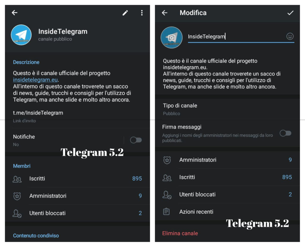 Telegram 5.2 pannello admin canale-2