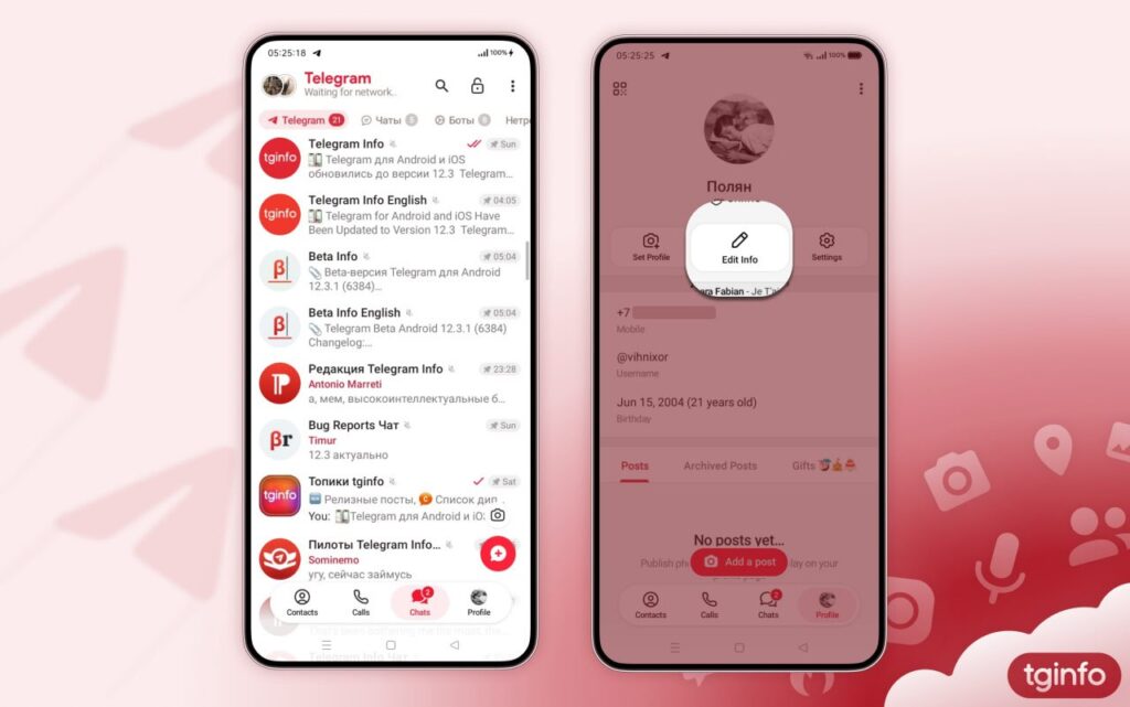 Miglioramenti del design di Telegram per Android